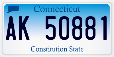 CT license plate AK50881