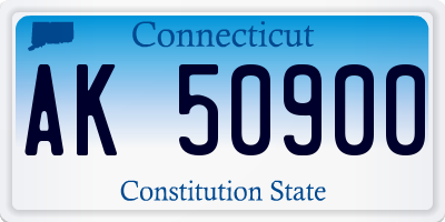 CT license plate AK50900