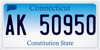 CT license plate AK50950