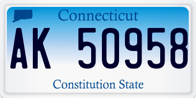 CT license plate AK50958