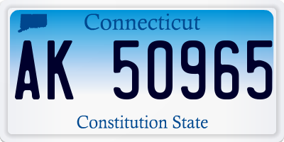 CT license plate AK50965