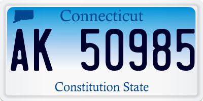 CT license plate AK50985