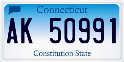 CT license plate AK50991