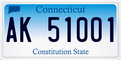CT license plate AK51001
