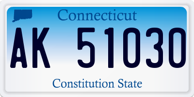 CT license plate AK51030