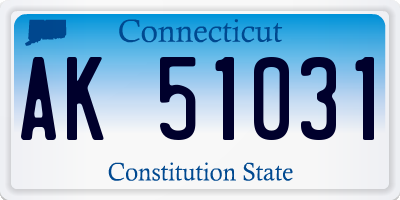 CT license plate AK51031