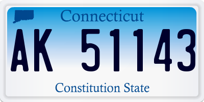 CT license plate AK51143