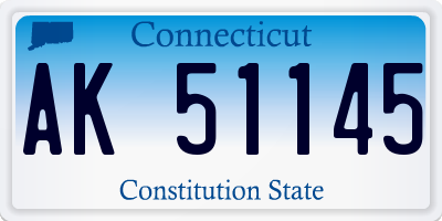 CT license plate AK51145