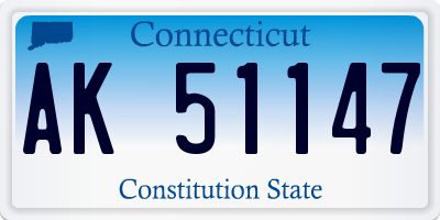 CT license plate AK51147