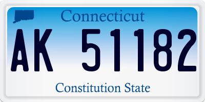 CT license plate AK51182