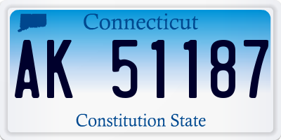 CT license plate AK51187