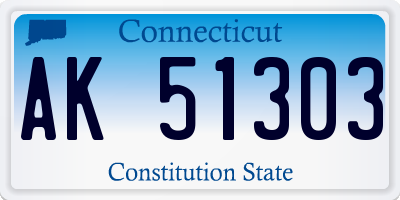 CT license plate AK51303