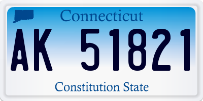 CT license plate AK51821