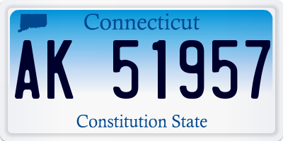 CT license plate AK51957