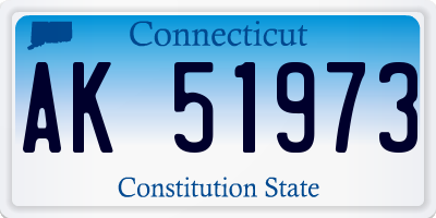 CT license plate AK51973