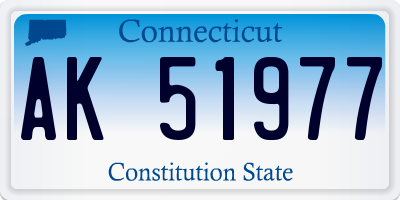 CT license plate AK51977