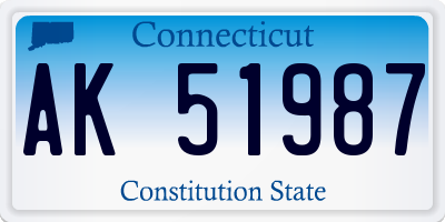 CT license plate AK51987