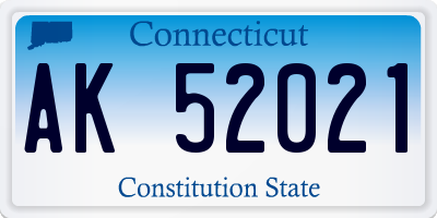 CT license plate AK52021