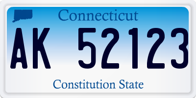CT license plate AK52123