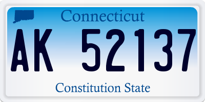 CT license plate AK52137