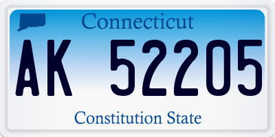 CT license plate AK52205