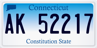 CT license plate AK52217