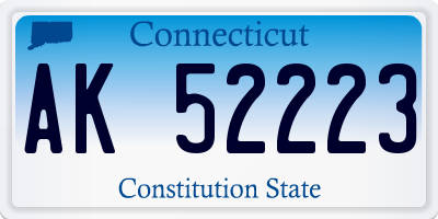 CT license plate AK52223