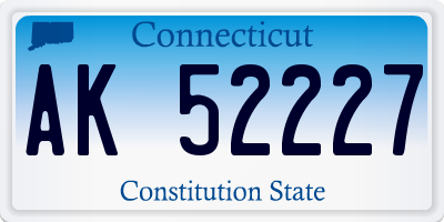 CT license plate AK52227