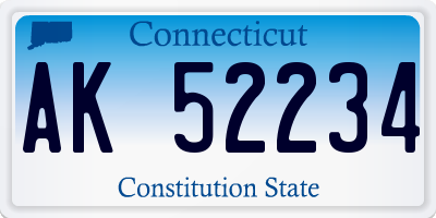 CT license plate AK52234