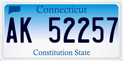 CT license plate AK52257