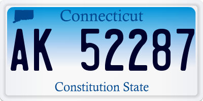 CT license plate AK52287