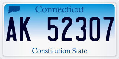 CT license plate AK52307