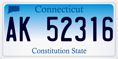 CT license plate AK52316