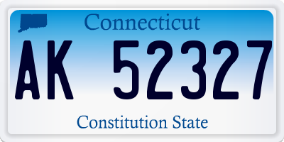 CT license plate AK52327