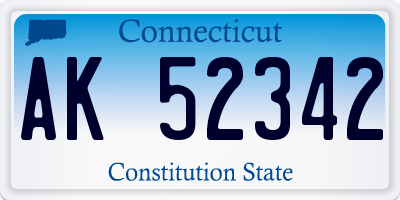 CT license plate AK52342