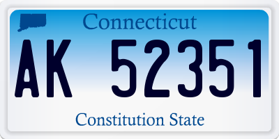CT license plate AK52351