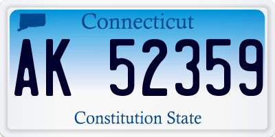 CT license plate AK52359