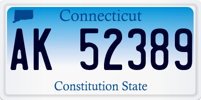 CT license plate AK52389