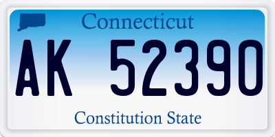 CT license plate AK52390