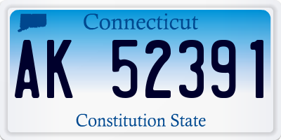 CT license plate AK52391