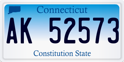 CT license plate AK52573