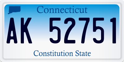 CT license plate AK52751