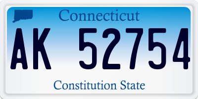 CT license plate AK52754