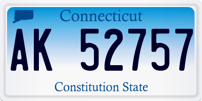 CT license plate AK52757