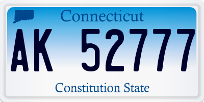 CT license plate AK52777