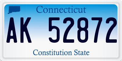 CT license plate AK52872