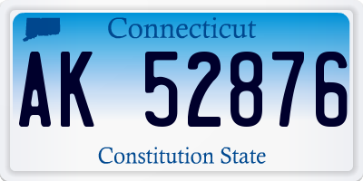 CT license plate AK52876