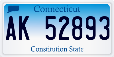 CT license plate AK52893