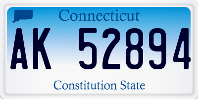 CT license plate AK52894