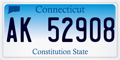 CT license plate AK52908